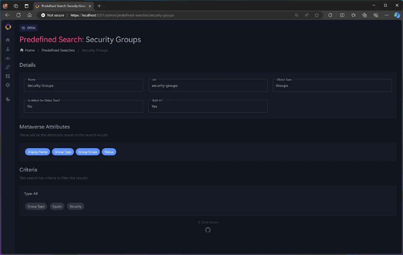 Viewing a Predefined Search