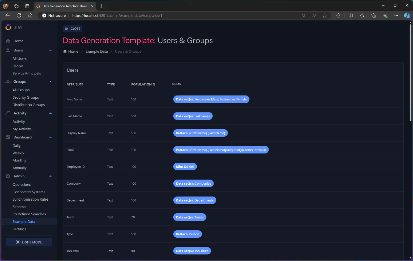 Preparing to create test data